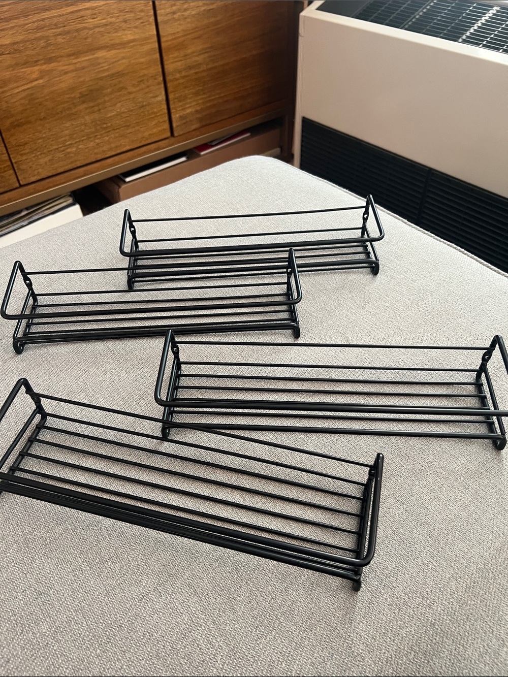 Set of 4 Black Metal Wall Mounted Racks - Usually sells for $49 see last pic